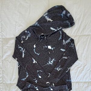 Nicole Miller Women’s Blue & Black Hooded Pajama Set – Abstract Galaxy Style